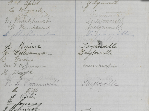 Figure 8 Women's Suffrage Petition – Faint Signature of Alice Morris